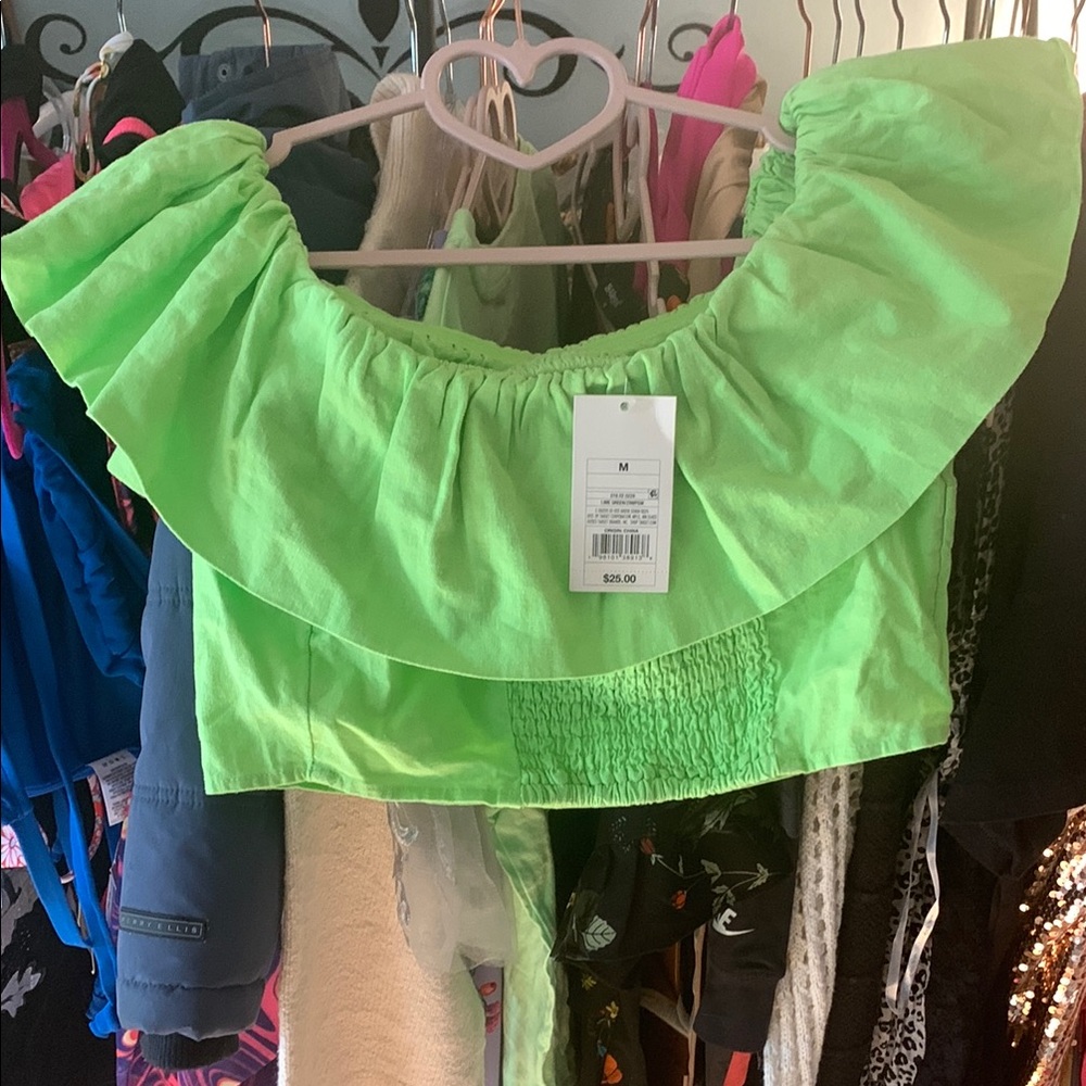 Green Off-Shoulder Women's Top- Brand New Size Medium